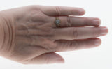 A Moment In Time - Georgian 14K Gold, Silver Natural Dutch Rose Cut Diamond Carved Daisy Cluster Ring (GR033)