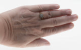 A Moment In Time - Georgian 14K Gold, Silver Natural Dutch Rose Cut Diamond Carved Daisy Cluster Ring (GR033)