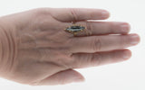 Alaskan Nights - Vintage 10K Gold Natural Black Alaskan Diamond Marquise Ring (VR1031)