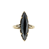 Alaskan Nights - Vintage 10K Gold Natural Black Alaskan Diamond Marquise Ring (VR1031)