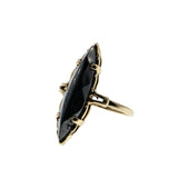 Alaskan Nights - Vintage 10K Gold Natural Black Alaskan Diamond Marquise Ring (VR1031)