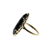 Alaskan Nights - Vintage 10K Gold Natural Black Alaskan Diamond Marquise Ring (VR1031)