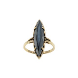 Alaskan Nights - Vintage 10K Gold Natural Black Alaskan Diamond Marquise Ring (VR1031)