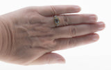 Blue Horizon - Edwardian European 14K Gold Natural Aquamarine & 'Old European cut' Diamond Filigree Ring (EDR096)
