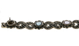 Color Your World - Vintage Sterling Silver Amethyst, Blue Topaz, Citrine, Peridot & Rose Cut Marcasite Bracelet (VBR210)