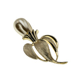 Elegant Flower - Vintage Signed 'Sarah Coventry' Gold Plated Baroque Pearl Brooch (VBR313)
