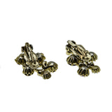 Crystal Beauties - Vintage Gold Plated Austrian Swarovski Aurora Borealis Crystal Clip-On Earrings (VE360)