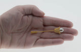 Couture & Elegance - Vintage Gold Plated Baroque Pearl Flower Stick Pin Brooch (VBR315)