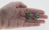 Crystal Beauties - Vintage Gold Plated Austrian Swarovski Aurora Borealis Crystal Clip-On Earrings (VE360)