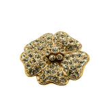 Sparkling Flower - Vintage Signed 'MONET' Gold Plated Austrian Swarovski Crystal Rhinestone Brooch (VBR316)