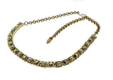 Elegant Bling - Vintage Gold Plated Austrian Swarovski Aurora Borealis Crystal Rhinestone & Pearl Necklace (VN156)