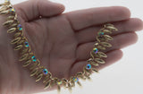 Bling For A Goddess - Vintage Gold Plated Austrian Swarovski Aurora Borealis Crystal Rhinestone Fringe Necklace (VN157)