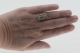 Garden of Versailles - Victorian French 14K Gold Natural Emerald 'Old Mine Cut Diamond' & Rose Cut Diamond Ring (VICR179)