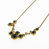Green Smoke - Vintage Gold Plated Crystal Rhinestone Necklace (VN158)
