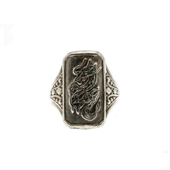 A Targaryen's Treasure - Art Deco 950 Sterling Silver Dragon Ring (ADR237)