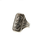 A Targaryen's Treasure - Art Deco 950 Sterling Silver Dragon Ring (ADR237)