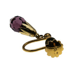 Etruscan Revival - Victorian English 9K/10K/14K Gold Natural Amethyst Briolette Necklace & Screw-Back Earrings Set (VICN060)