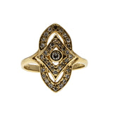 Marquise Elegance - Vintage Retro Italian 18K Gold Natural Diamond Ring (VR1032)