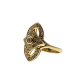 Marquise Elegance - Vintage Retro Italian 18K Gold Natural Diamond Ring (VR1032)
