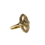 Marquise Elegance - Vintage Retro Italian 18K Gold Natural Diamond Ring (VR1032)