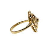 Marquise Elegance - Vintage Retro Italian 18K Gold Natural Diamond Ring (VR1032)