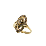 Marquise Elegance - Vintage Retro Italian 18K Gold Natural Diamond Ring (VR1032)