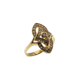 Marquise Elegance - Vintage Retro Italian 18K Gold Natural Diamond Ring (VR1032)