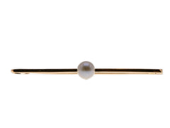 A Touch Of Class - Victorian 9K Rose Gold Pearl Bar Pin Brooch (VICBR018)