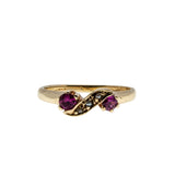 Victorian Sweet - Victorian 10K Gold Ruby & Natural Pearl Ring (VIC180)