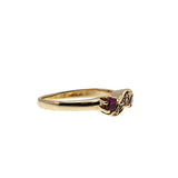 Victorian Sweet - Victorian 10K Gold Ruby & Natural Pearl Ring (VIC180)