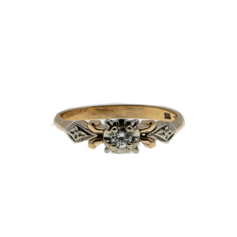 Orange Blossom - Vintage 14K Gold Diamond Engagement Ring (VR814)