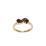 Victorian Sweet - Victorian 10K Gold Ruby & Natural Pearl Ring (VIC180)