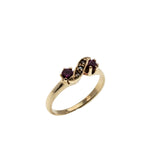Victorian Sweet - Victorian 10K Gold Ruby & Natural Pearl Ring (VIC180)