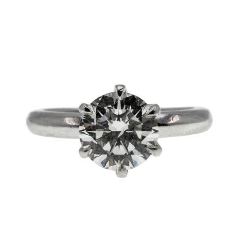 Don't Hold Back - Vintage Platinum Natural Diamond Solitaire Engagement Ring (VR1035)
