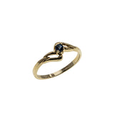 A Touch Of Blue - Vintage 10K Gold Natural Sapphire Bypass Swirl Ring (VR1036)