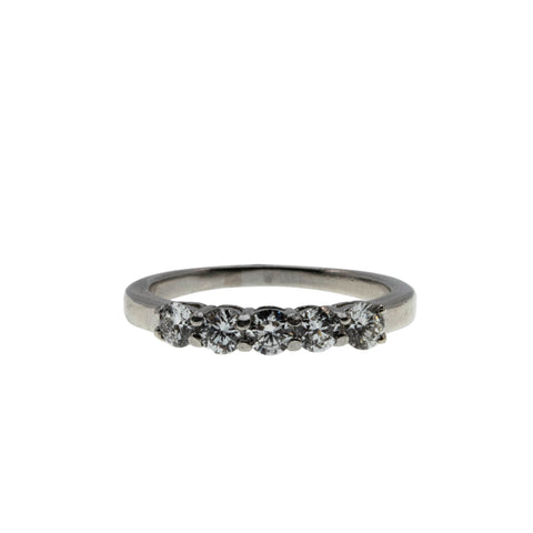 All In White - Vintage Platinum Natural Diamond Wedding/Anniversary Ring (VR1039)
