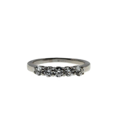 All In White - Vintage Platinum Natural Diamond Wedding/Anniversary Ring (VR1039)
