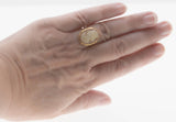 Portrait Of A Lady - Vintage 10K Gold Carved Conch Shell Cameo Ring (VR817)