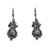 Age Of Elegance - Georgian 18th/19th Century Sterling Silver Natural Rose Cut Diamond Dangly Earrings (GE011)