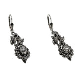 Age Of Elegance - Georgian 18th/19th Century Sterling Silver Natural Rose Cut Diamond Dangly Earrings (GE011)