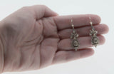 Age Of Elegance - Georgian 18th/19th Century Sterling Silver Natural Rose Cut Diamond Dangly Earrings (GE011)