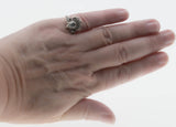 Crowned Heart -  Georgian 18th/19th  Century 14K Gold Silver Natural Rose-Cut Diamond Ring (GR036)