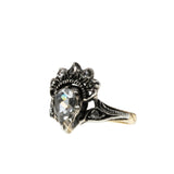 Crowned Heart -  Georgian 18th/19th  Century 14K Gold Silver Natural Rose-Cut Diamond Ring (GR036)