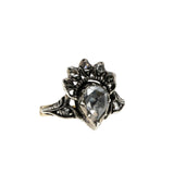 Crowned Heart -  Georgian 18th/19th  Century 14K Gold Silver Natural Rose-Cut Diamond Ring (GR036)