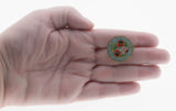 Italiano Tesoro - Victorian Italian Brass Micro - Mosaic Glass Floral Brooch (VICBR039)