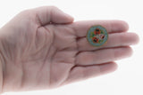 Italiano Tesoro - Victorian Italian Brass Micro - Mosaic Glass Floral Brooch (VICBR039)