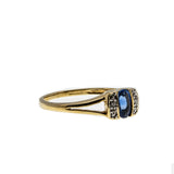 Timeless - Estate English 9K Gold Sapphire & Diamond Ring (ER282)