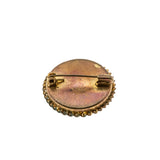 Italiano Tesoro - Victorian Italian Brass Micro - Mosaic Glass Floral Brooch (VICBR039)