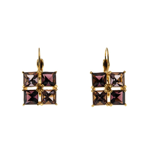 Autumn Hues - Vintage Gold Plated Crystal Rhinestone  Earrings (VE485)