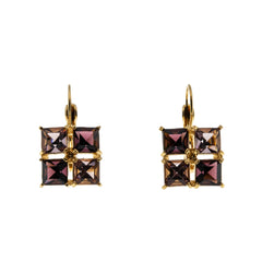Autumn Hues - Vintage Gold Plated Crystal Rhinestone  Earrings (VE485)